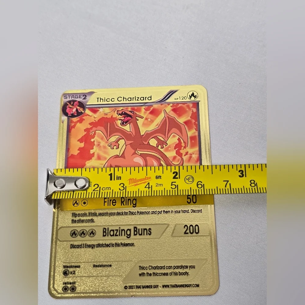 Thicc Charizard Gold Metal Card- Brand new- Funny Gag Gift - Picture 7 of 7